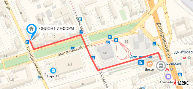 карта офиса на Дмитровской